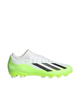 Bota Adidas M X CrazyFast.3 MG Blanco y Negro Fluorescente