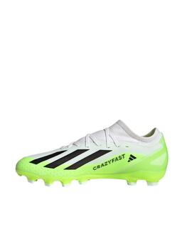 Bota Adidas M X CrazyFast.3 MG Blanco y Negro Fluorescente