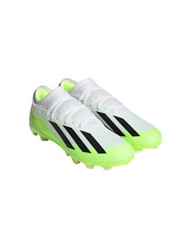 Bota Adidas M X CrazyFast.3 MG Blanco y Negro Fluorescente