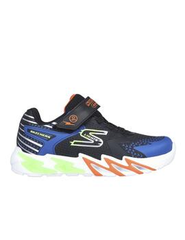 Zapatilla Skechers Lights Flex Glow Bolt Kids BKBL