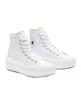 Zapatilla Converse W Move Alta Piel Blanco