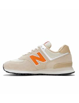 Zapatilla New Balance U574 Beige y Naranja