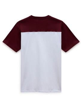 Camiseta Vans Script Crew Hombre Granate/Blanco