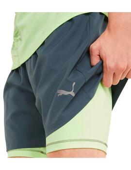 Short 5' Puma Run 2in1 Hombre Verde