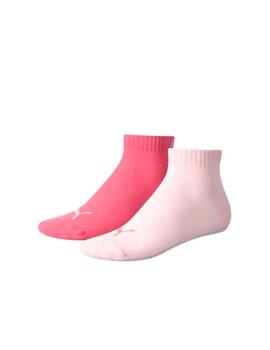 Calcetin Puma Quarter Tobillero 2P Rosa/Fucsia