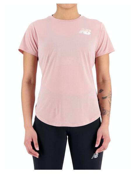 Camiseta New Balance W Graphic Accelerate SS Rosa