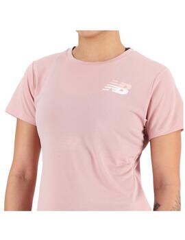 Camiseta New Balance W Graphic Accelerate SS Rosa
