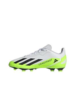 Bota Adidas X CrazyFast.4 FxG J Blanco/Negro/Fluor