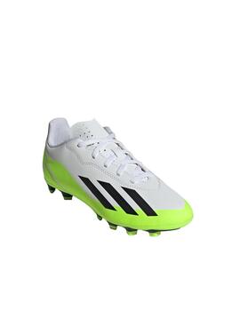 Bota Adidas X CrazyFast.4 FxG J Blanco/Negro/Fluor