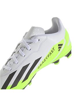 Bota Adidas X CrazyFast.4 FxG J Blanco/Negro/Fluor