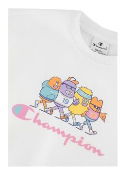 Chandal Champion Crewneck Niña Blanco/Negro