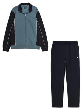 Chandal Champion Full Zip Hombre Verde/Negro