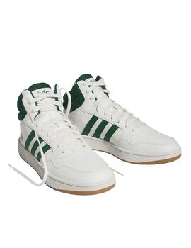 Zapatilla Adidas M Hoops 3.0 Mid Blanco/Verde