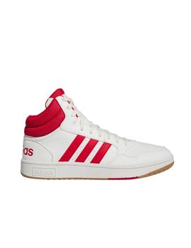 Zapatilla Adidas M Hoops 3.0 Mid Blanco/Rojo