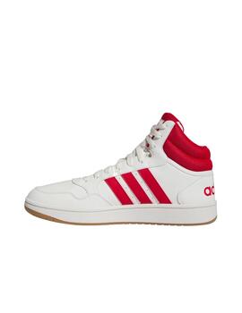 Zapatilla Adidas M Hoops 3.0 Mid Blanco/Rojo