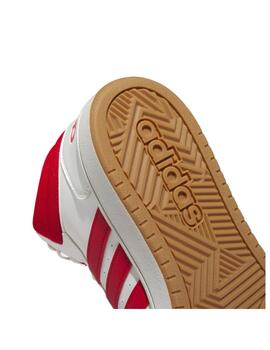 Zapatilla Adidas M Hoops 3.0 Mid Blanco/Rojo