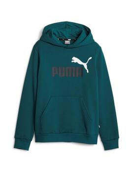 Sudadera Puma ESS+ 2 Col Big Logo JR Verde