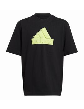 Camiseta Adidas U Fi Logo Niño Negro/Amarillo