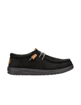 Zapatilla Hey Dude Wally Grip Craft Lea Negro