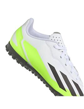 Bota Adidas X Crazyfast.4 Turf J Blanco/Fluor