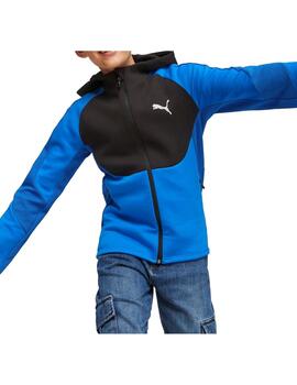 Sudadera Puma Evostripe FZ Hoodie B Royal/Negro