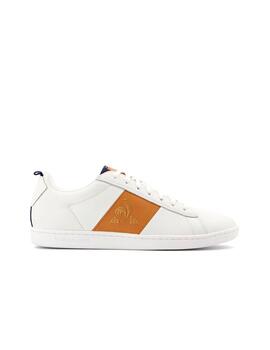 Zapatilla Lecoq Court Classic Twill Blanco/Marrón