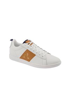 Zapatilla Lecoq Court Classic Twill Blanco/Marrón