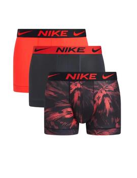 Boxer Nike Trunk 3PK Print/Antracita/Rojo