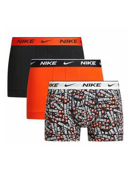 Boxer Nike Trunk 3PK Print/Naranja/Negro