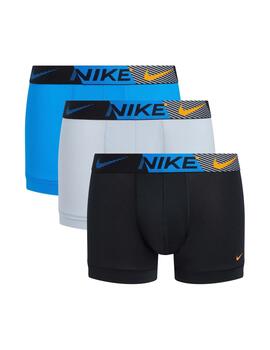 Boxer Nike Trunk 3PK Negro/Azul/Gris