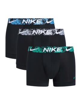 Boxer Nike Trunk 3PK Print Verde/Azul/Negro