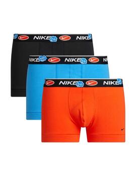 Boxer Nike Trunk 3PK Negro/Naranja/Azul