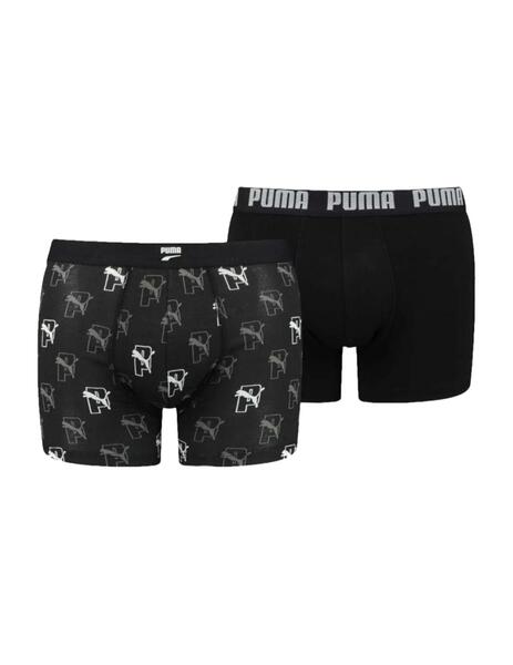 Boxer Puma Everyday Hombre Negro Estampado