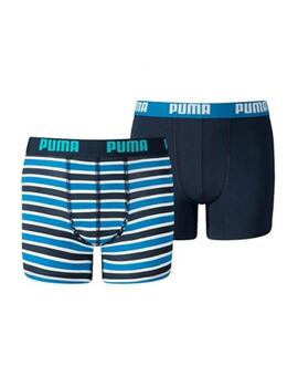 Boxer Puma Everyday Niño Rayas Azul/Azul