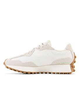Zapatilla New Balance 327 Piel Blanca y Verde para mujer