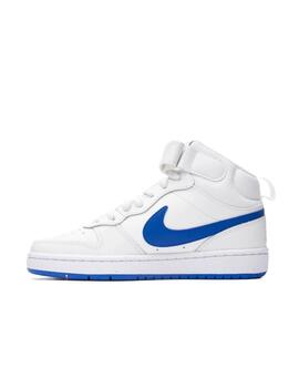 Zapatilla Nike Court Borough Mid 2 GS Blanco/Royal