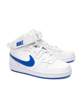 Zapatilla Nike GS Court Borough Mid2 Blanco/Royal