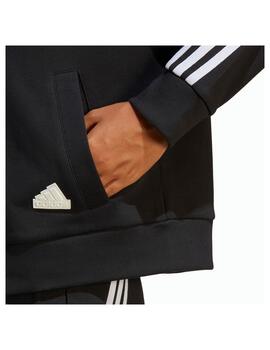 Chaqueta Adidas W FI 3S FZ Hoodie Negro/Blanco