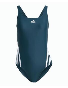 Bañador Adidas Swim W 3S Swimsuit Verde/Blanco