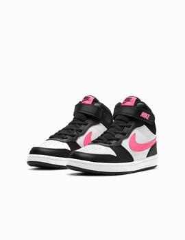 Zapatilla Nike PSV Court Borough Mid2 Negro/Rosa