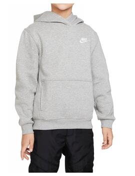 Sudadera Nike Y Sportswear Club Fleece Gris
