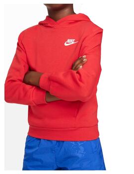 Sudadera Nike Y Sportswear Club Fleece Rojo