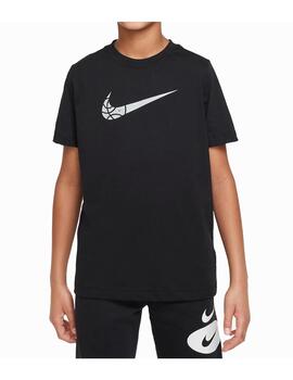 Camiseta Nike K Sportswear Negro/Plata