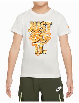 Camiseta Nike B Printed Club Blanco/Naranja