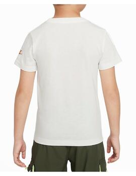 Camiseta Nike B Printed Club Blanco/Naranja