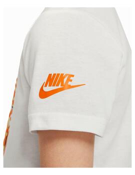 Camiseta Nike B Printed Club Blanco/Naranja