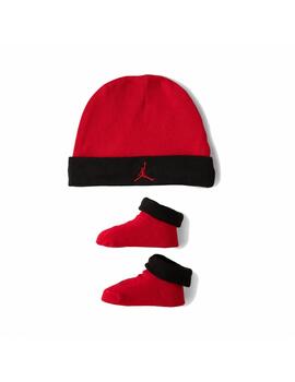 Conjunto Jordan Bodysuit+Hat+Bootie Rojo/Negro