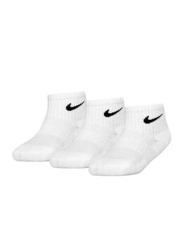 Calcetín Nike Dri-Fit Ankle 3PK Blanco para niño
