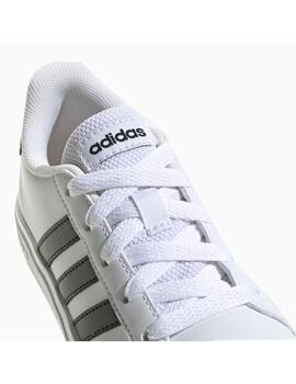 Zapatilla Adidas Grand Court 2.0 K Blanco/Negro