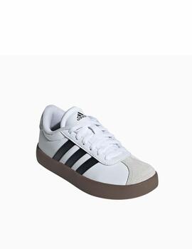 Zapatilla Adidas K VL Court 3.0 Blanco/Negro